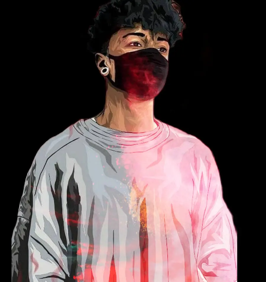 The most creepy profile photo Boy with a mask in excellent quality 