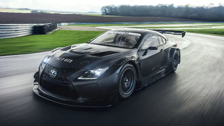 Download an attractive image of a Lexus RC F with a powerful engine