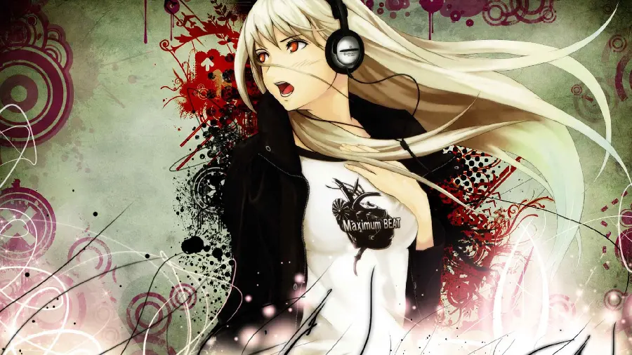 Latest Anime Girl Laptop Background with Music Design 2022