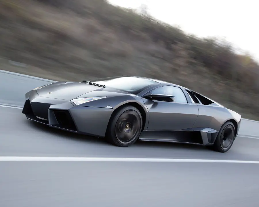 Beautiful photo of black Lamborghini Runton on the road suitable for the phone