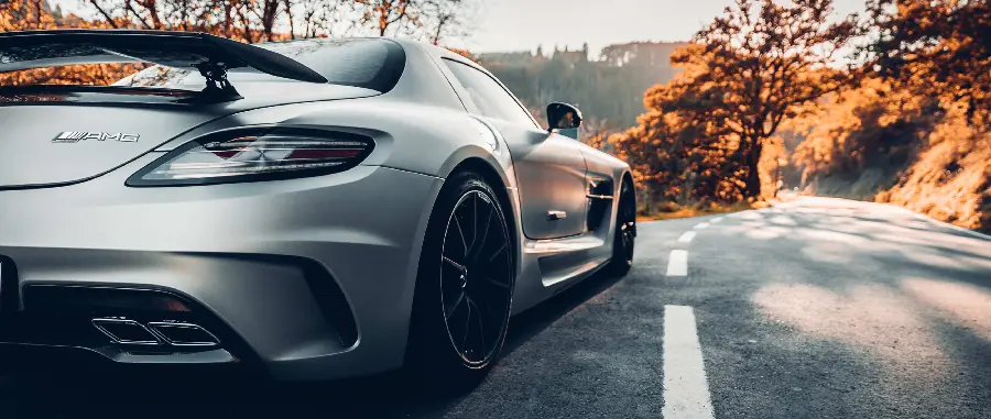 Scary Stock Photo of Gray Mercedes Benz Next to Fire