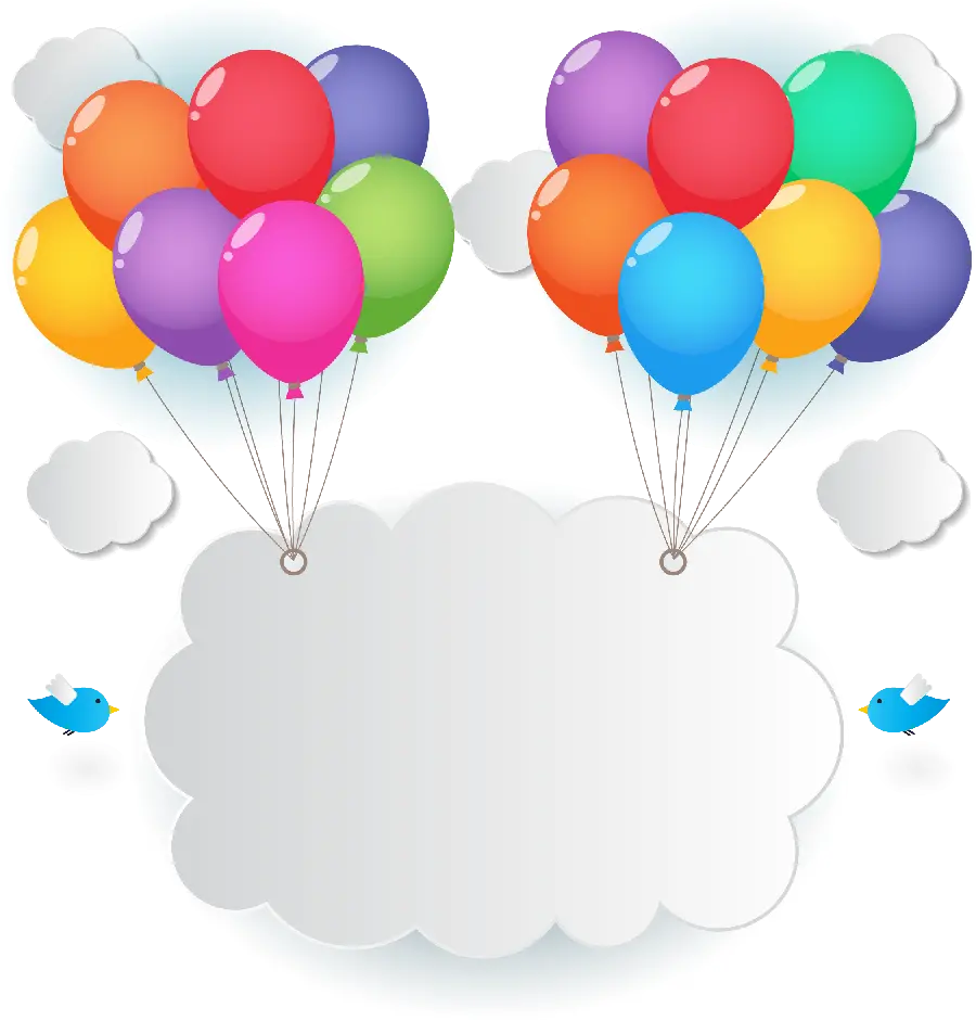 Blank birthday greeting image with a happy balloon design for writing text and poetry