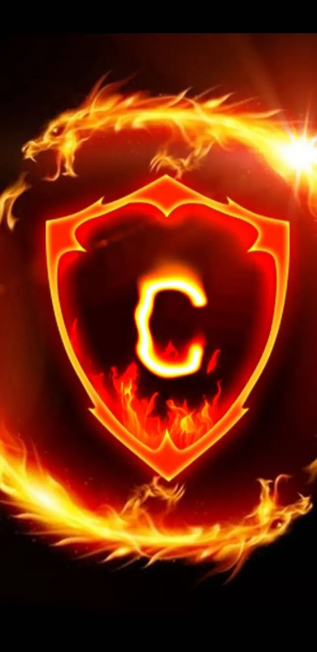 Attractive and fiery logo of the English letter c with 8k quality