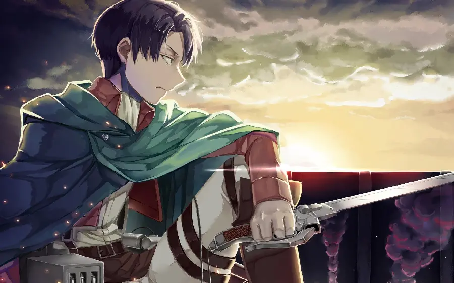 Captain Levi's Sparkling Sunset Theme Wallpaper