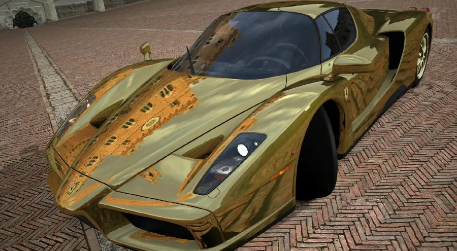 The latest photo of a striking golden Ferrari car in HD quality