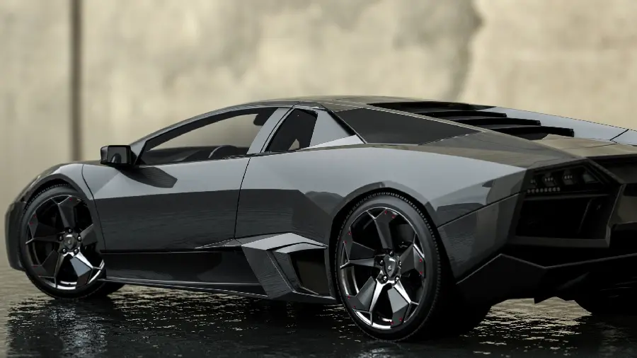 Luxury background of the Lamborghini Runton and its sports wheels