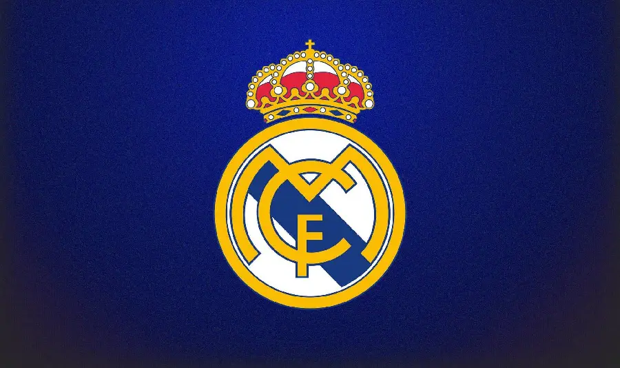 Beautiful Real Madrid logo image on a blue background suitable for mobile
