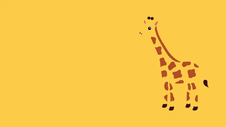 Download beautiful yellow background with a beautiful giraffe design for laptops and computers