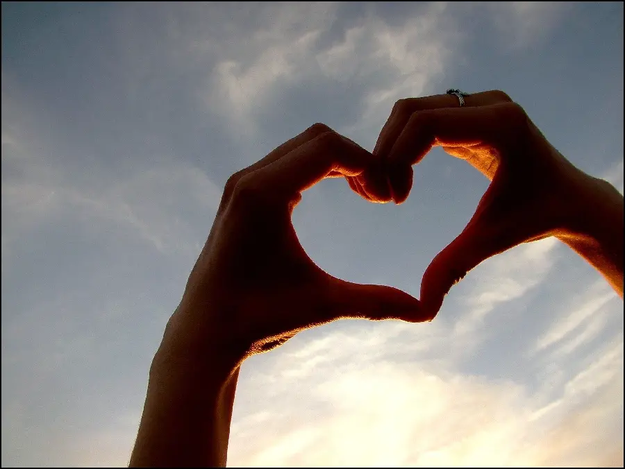 Amazing profile picture of making a heart with hands in a sunny weather