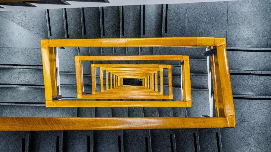 Masterpiece Background of the Winding Staircase from Above in 8K Quality