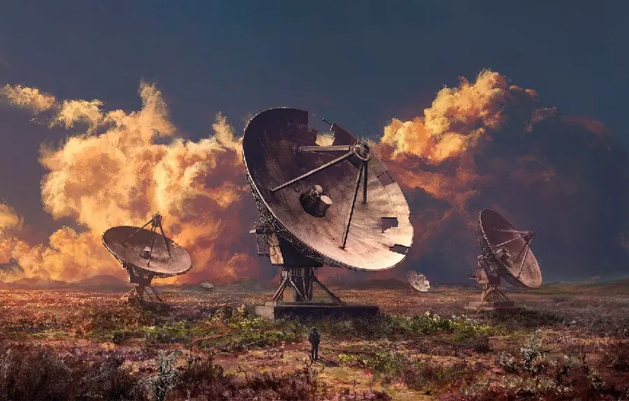 HD background with a satellite dish design for the desktop