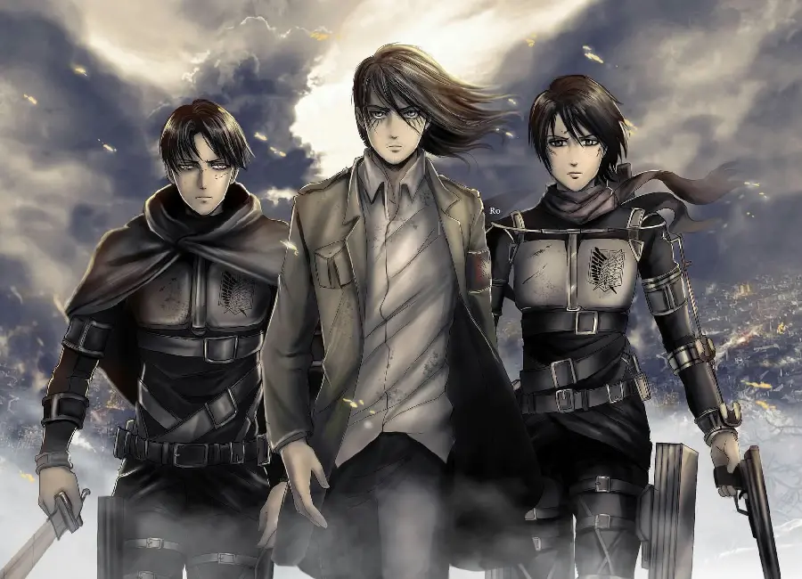 The latest dark photo of the anime Attack on Titan with special quality 
