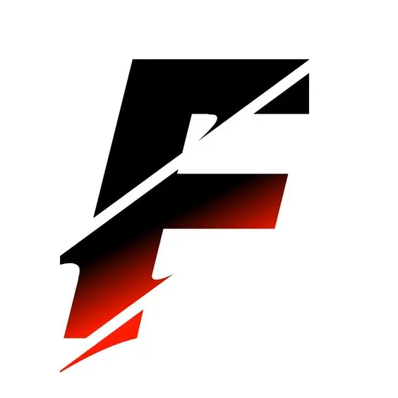 Attractive vector three-dimensional black and red letter F with high quality for laptops