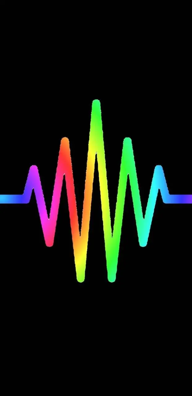 Free photo of a rainbow sound wave with a black background