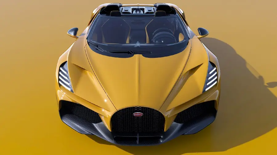 Yellow Background Image of the Bugatti Mistral Car Model 2022