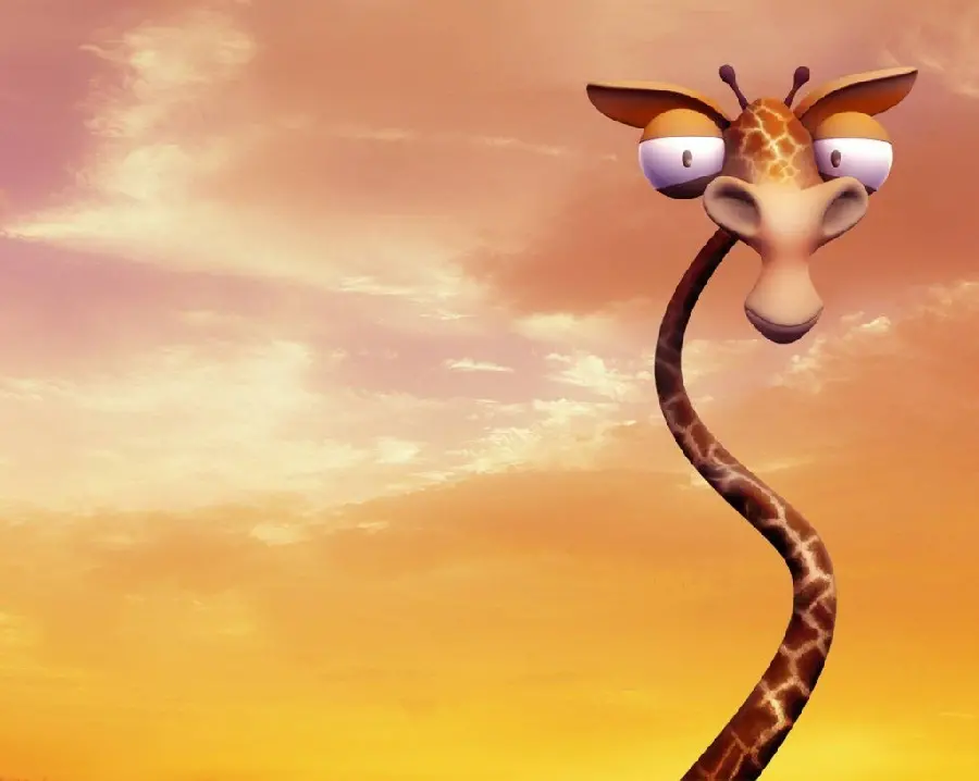 Free download of a cool digital photo of a giraffe with big eyes in HD quality