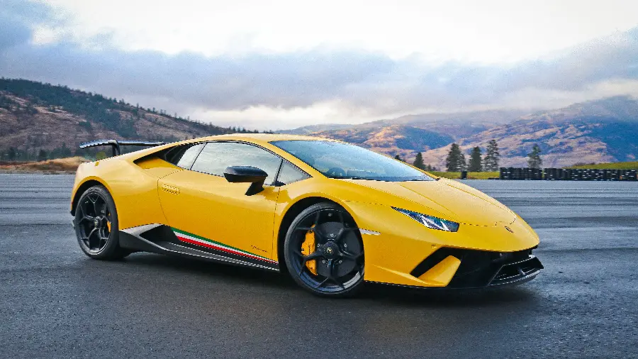 The most special photo of a yellow Lamborghini car with a masterpiece color theme