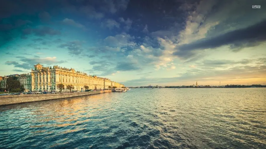 High quality background of the city of St. Petersburg by the sea