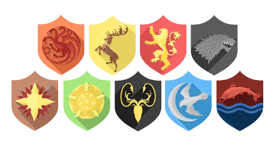 House of Dragons series fictional families and lands without background PNG cut out for printing