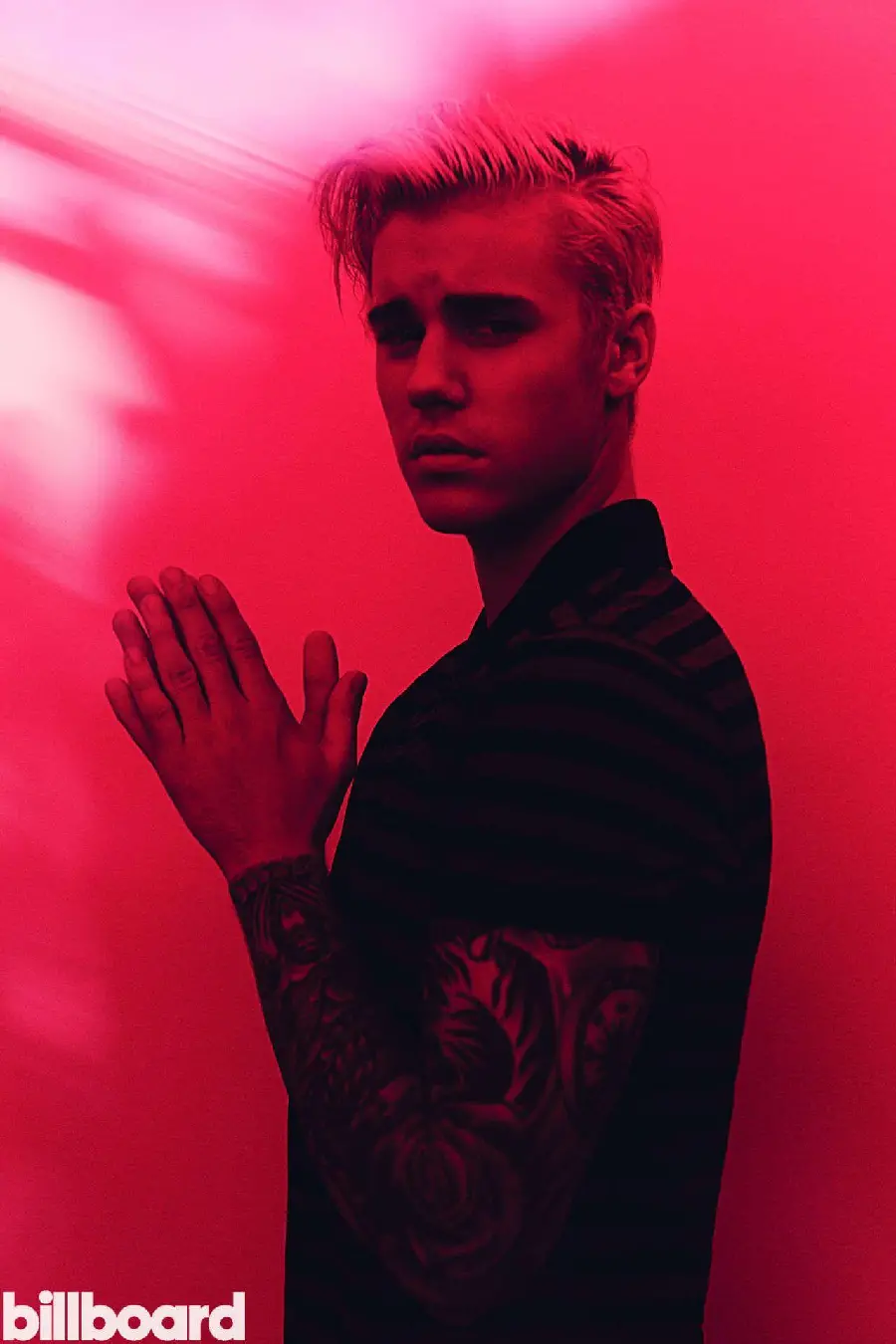 Justin Bieber's masterpiece wallpaper with an attractive red color theme