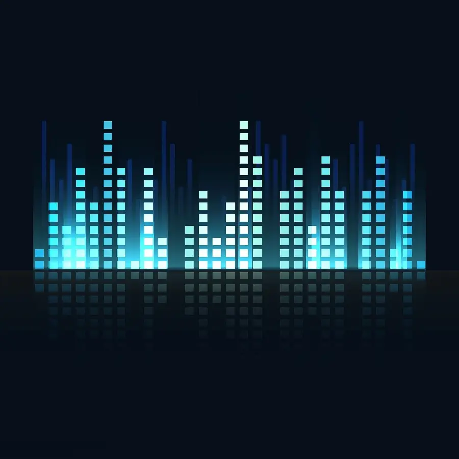 Super quality wallpaper of graphic equalizer with blue and black theme