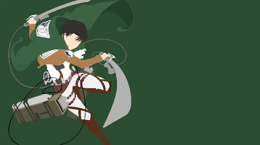 Background New Captain Levi with Green Background for Windows 11