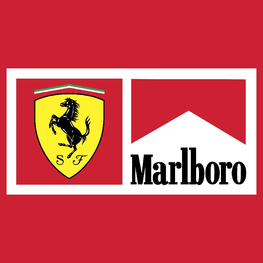 Marlboro cigarette photo with Ferrari company brand