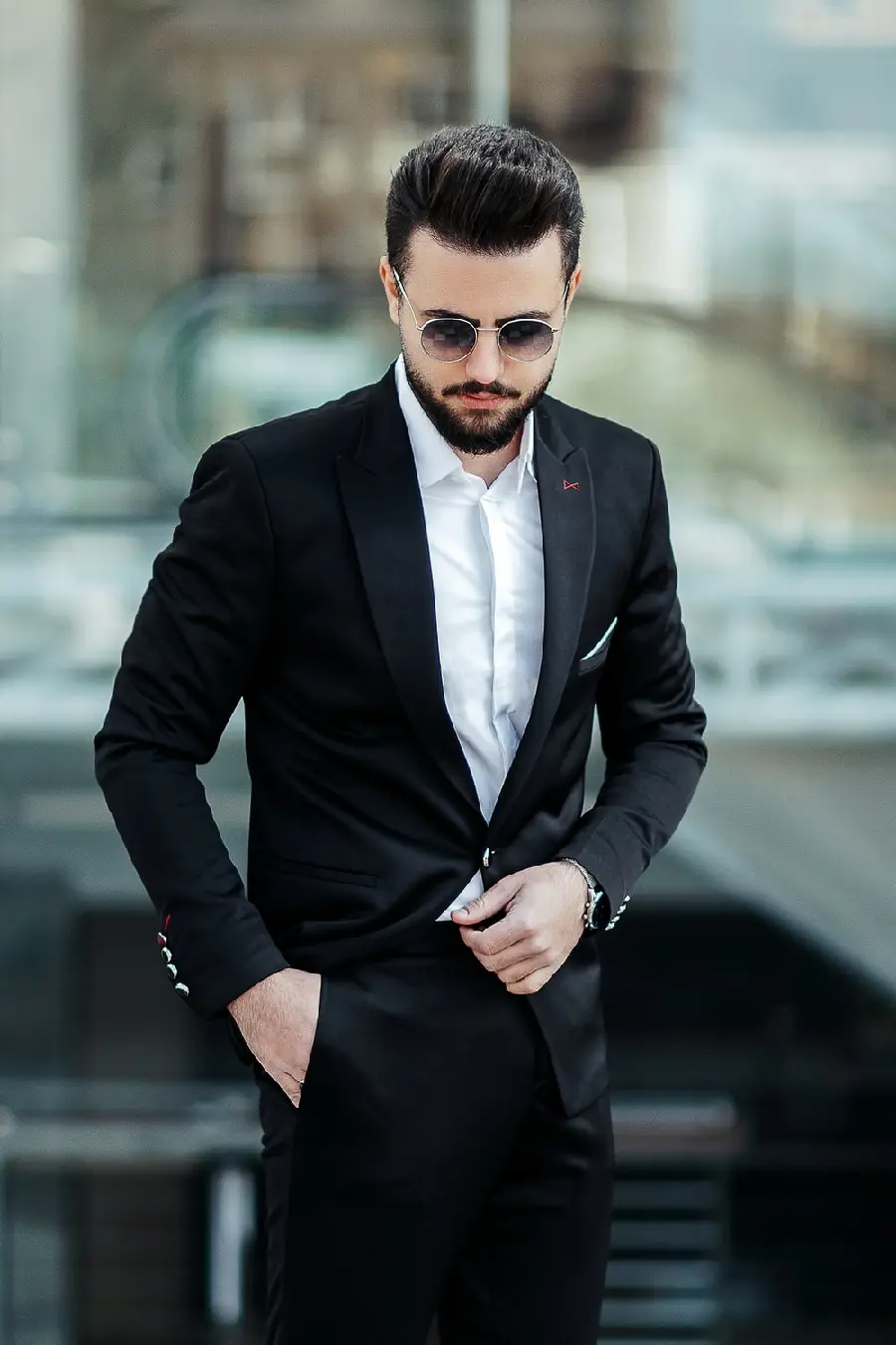Unique stock photo of a handsome model with a beautiful suit