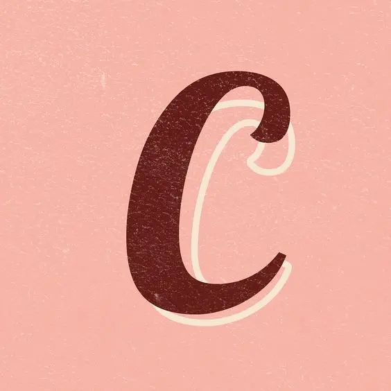Beautiful digital image of the English letter c for profile 