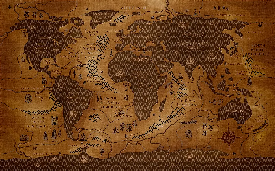 Download a photo of a magical map of the Earth with an incredibly beautiful earth theme with 4k quality 