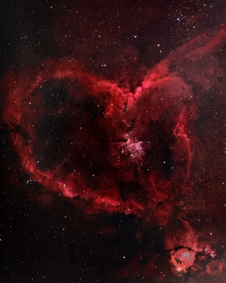 Unique Poster of Bright Red Heart Nebula with Layers Unique social network inequality in high quality