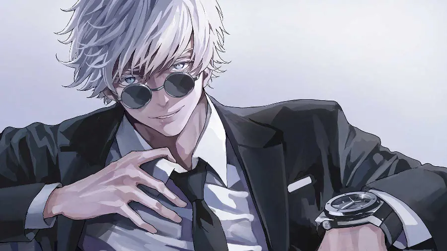 Stylish HD view of Gojo Satoru with a luxurious formal style 