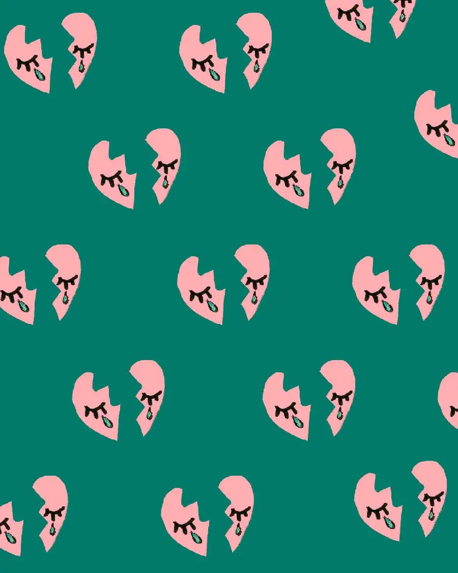 Download broken heart emoji background photo with a beautiful green background for Apple phone