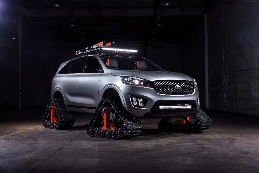 The best Kia Sportage car background with special triangular wheels
