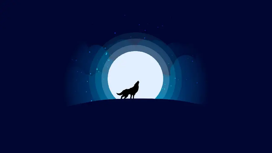 A charming digital photo of a wolf and the moon suitable for a profile