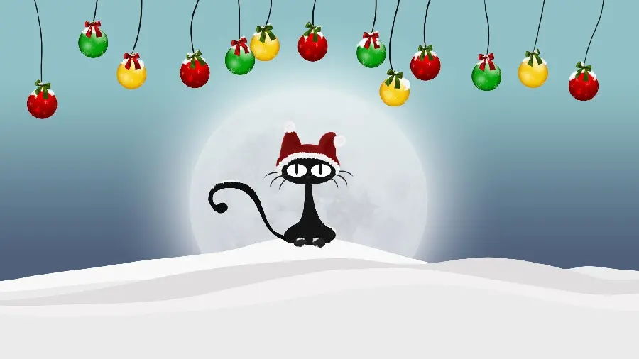 8k Digital Image of a Funny Cat at Christmas Party 