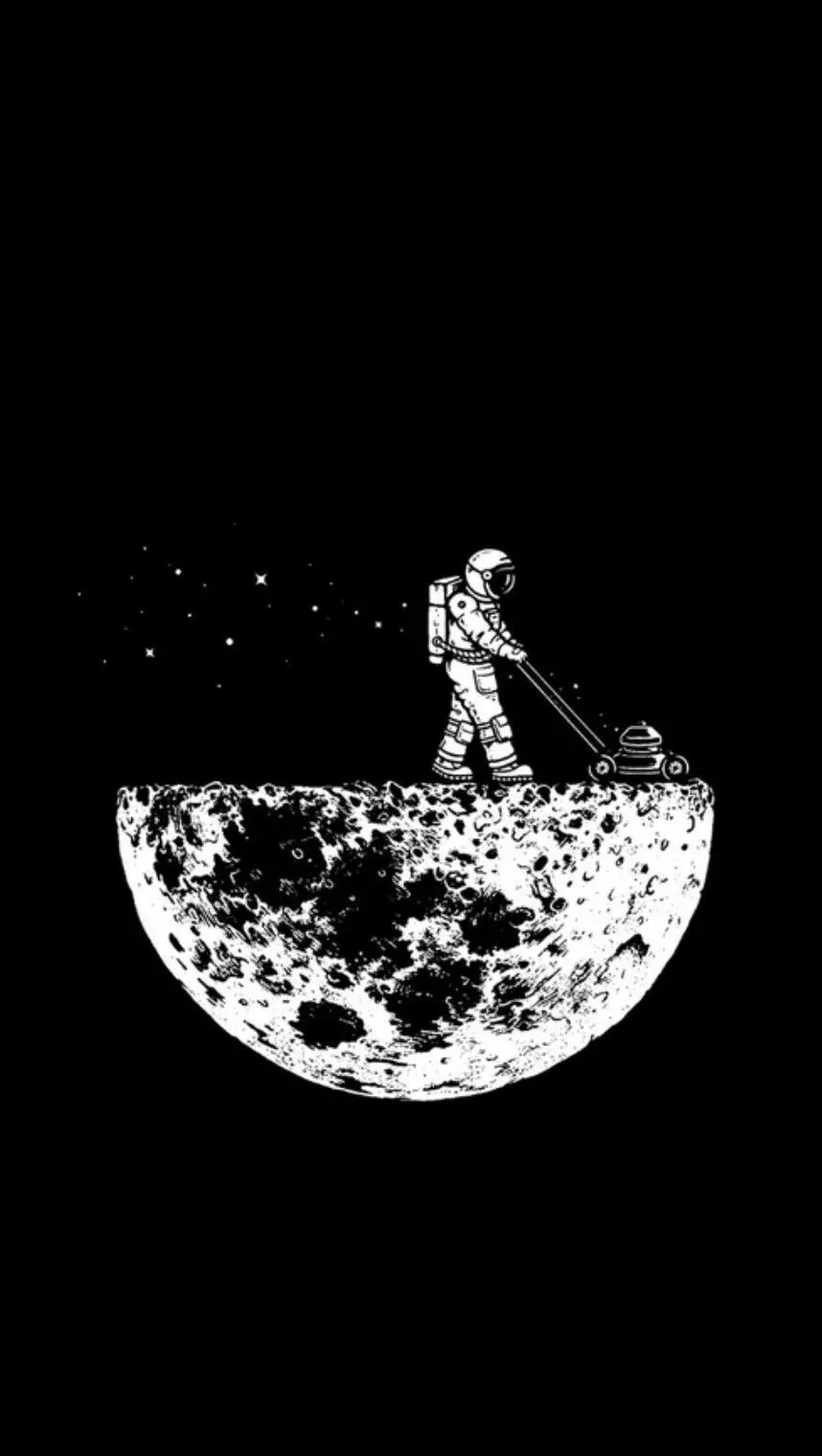 Free download of a strange photo of an astronaut sweeping the hemisphere of the planet in HD quality