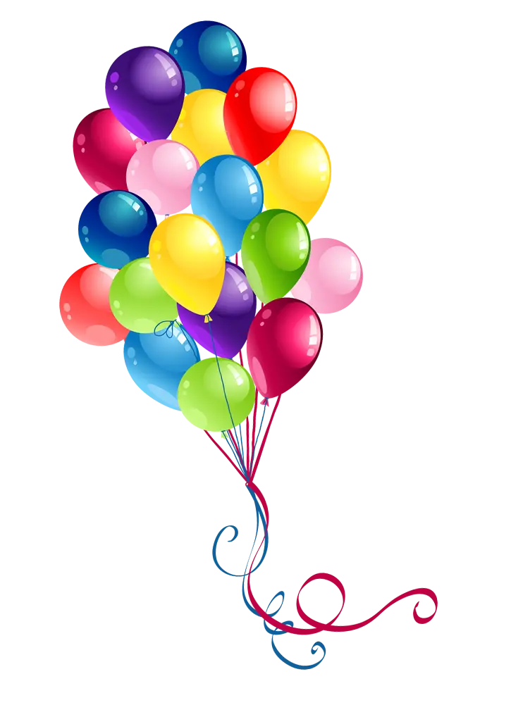 4K graphic image masterpiece of colorful balloons for birthday