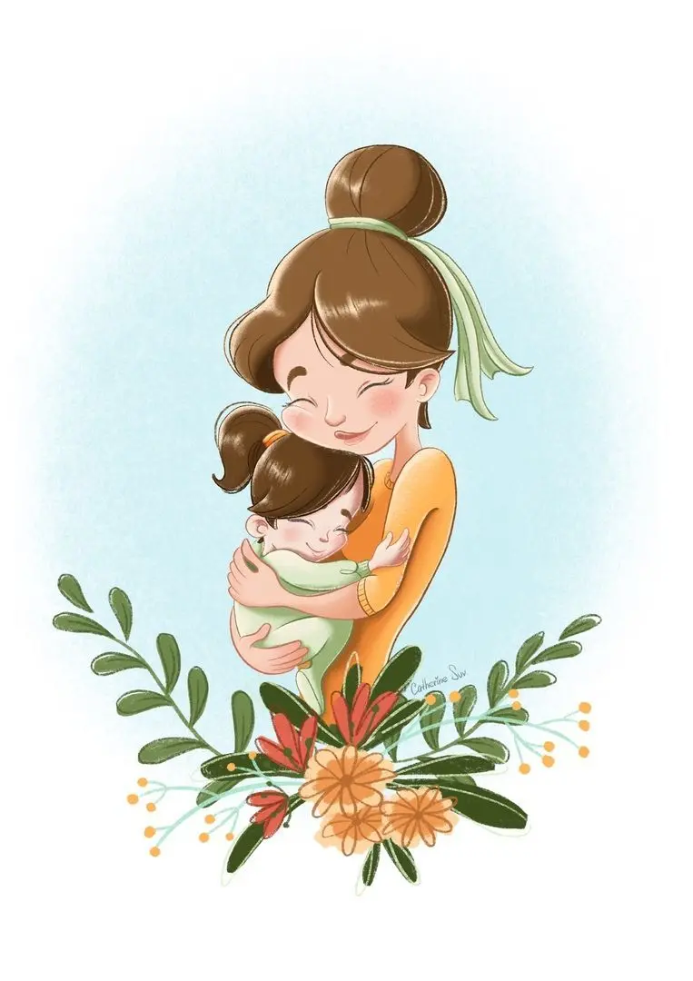 The most beautiful mother and child drawing with special quality for Mother's Day