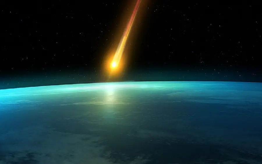 HD Stock Photo of a Shining Meteorite Moving in Space