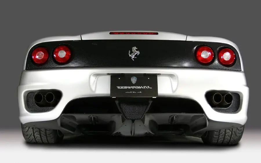 Download the full background of the lights and the logo of a white Ferrari