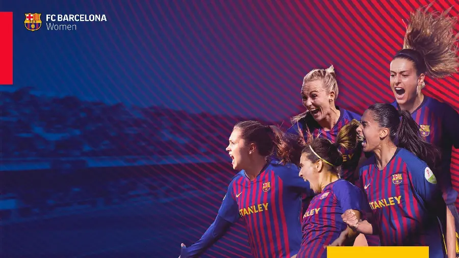 Attractive background of Barcelona fans together