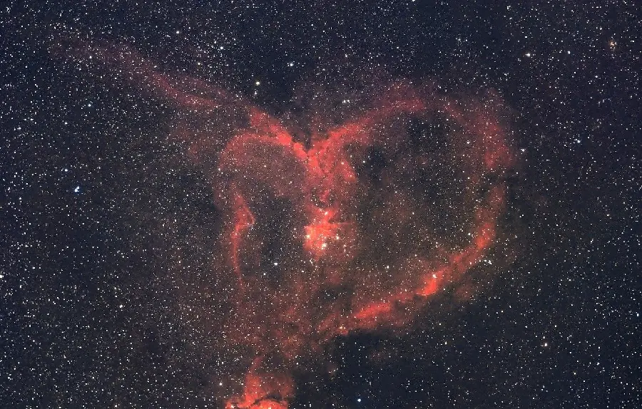 Download Heart Nebula Multiple Fragments Stock Photo on Black Background in Good Quality