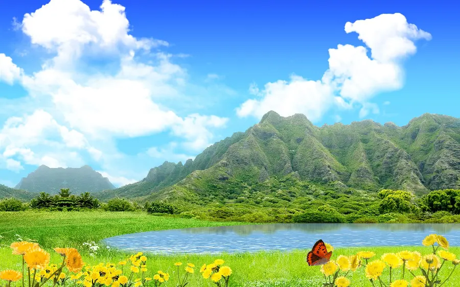 Download a very high-quality photo of a lush landscape for printing posters and signs