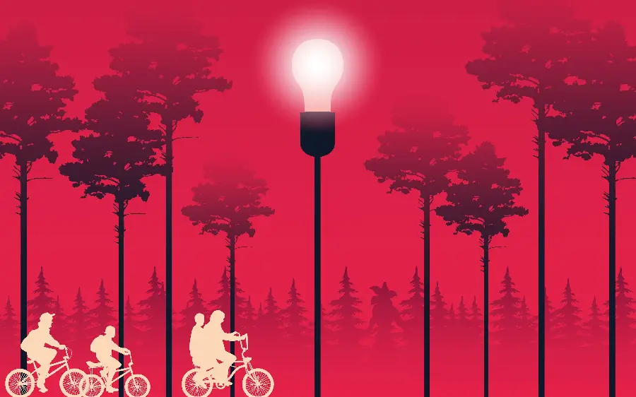 Fantasy and minimal Stranger Things wallpaper for desktop