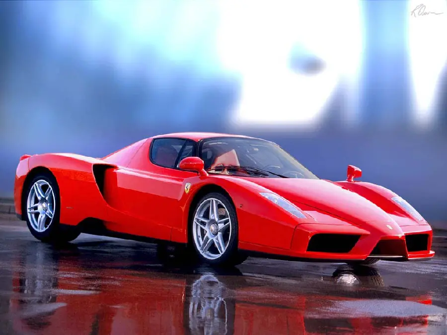 Download a stock and exciting image of a red Ferrari Enzo