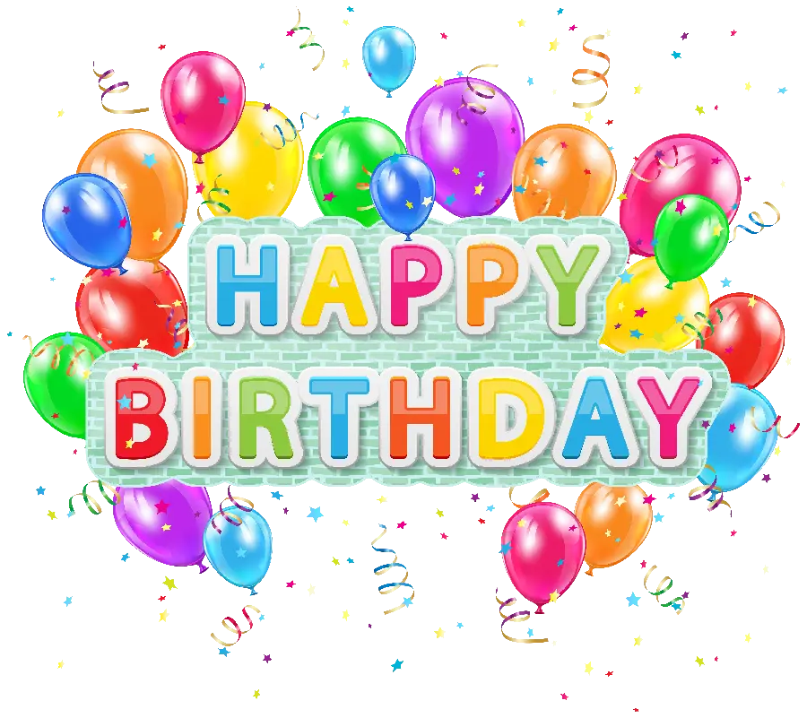 The latest Happy Birthday PNG in English with a colorful theme in HD quality