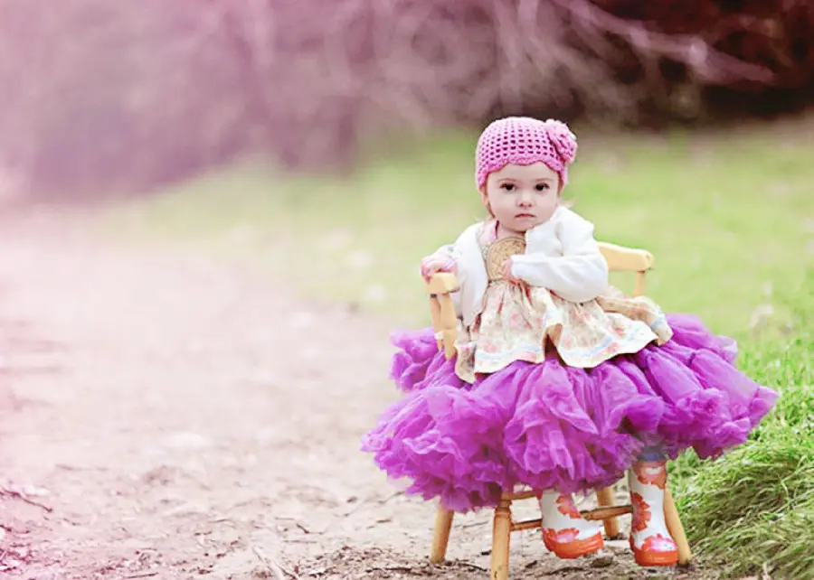 The most beautiful wallpaper of a cute and innocent little girl with a white and purple girlish look 