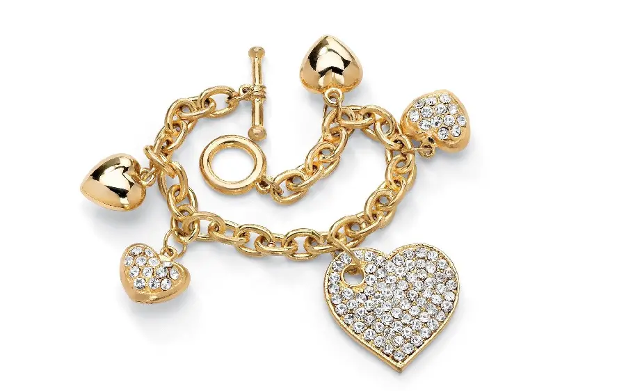 The Most Beautiful Gold Bracelet with Heart-Shaped Pieces for Beautiful and Tasteful Ladies