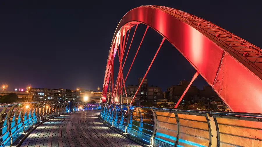 Beautiful background from the flyover with red and blue lighting in Night for Windows Background for those who like it special